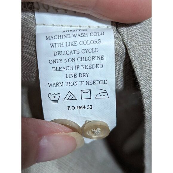 Cubavera Men's Tan Linen Short-Sleeve Button-Down Shirt Size XL - Picture 6 of 6